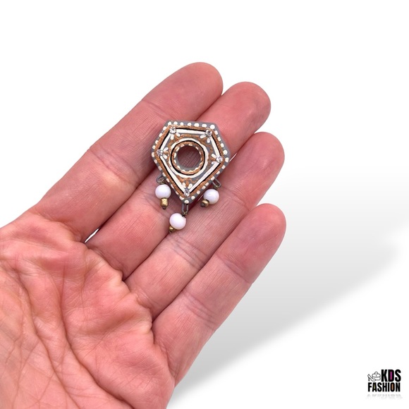 Doyel Painted Terracotta Necklace and Earrings Set From India New In Box - Picture 9 of 9